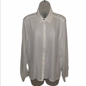 H&M White blouse with black tie up in the back
